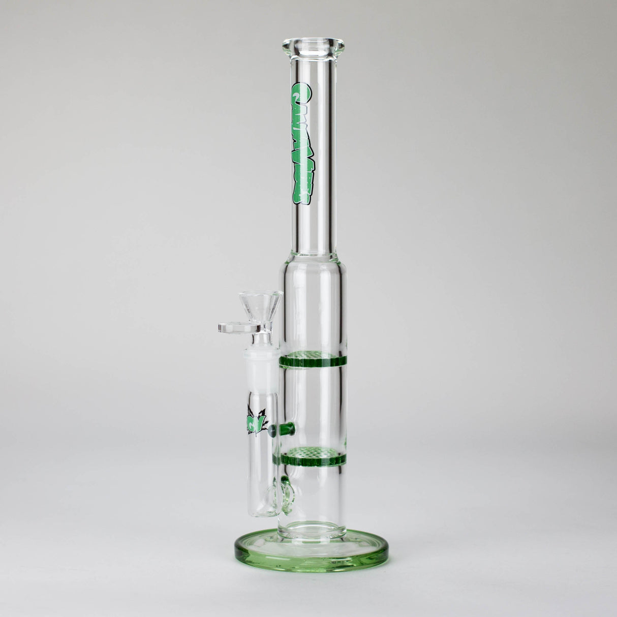 Ganjavibes | 11" Double Honeycomb Percolator Glass Bong Glass Bong Maple Craft Inc Green