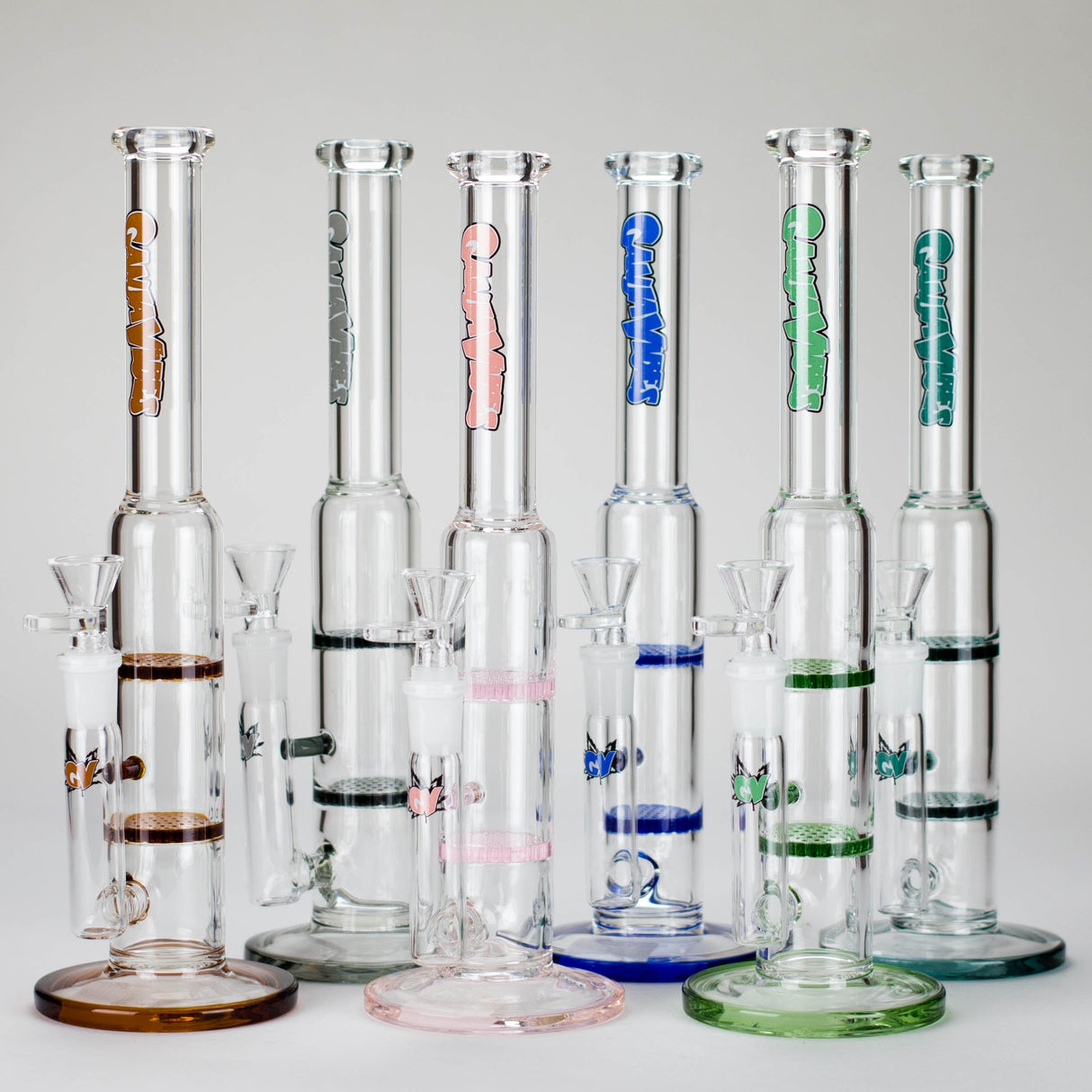 Ganjavibes | 11" Double Honeycomb Percolator Glass Bong Glass Bong Maple Craft Inc