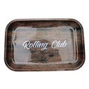 Rolling Club | Metal Rolling Tray - Medium Tray Maq Distributors Woodgrain