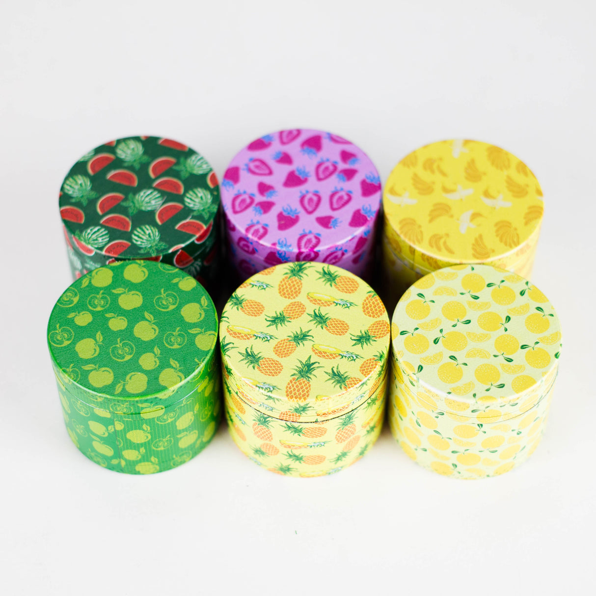 Z1.5" Metal Grinder 4 Layers with Fruit Design Box of 12 Display Pack 777 Smoke