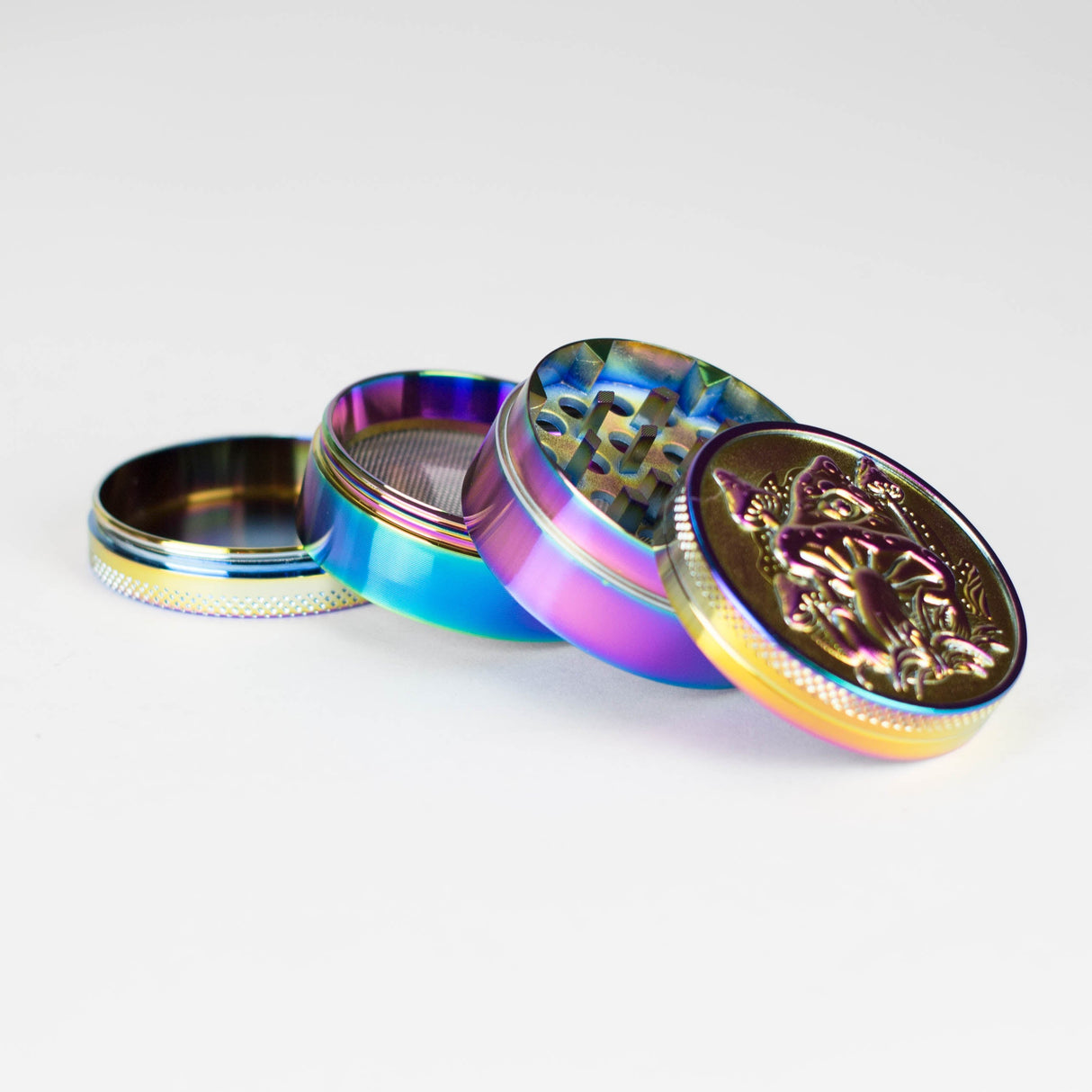 Z2" Metal Grinder 4 Layers with Mushroom Design Box of 12 Display Pack 777 Smoke