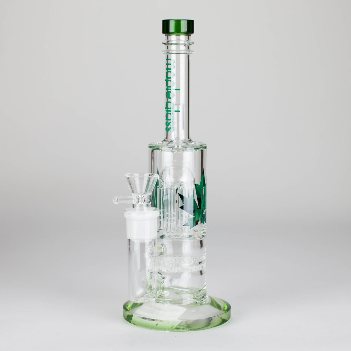 Maple Glass | 12" Honey Comb With Tree Percolator And Splash Guard Bong Glass Bong Maple Craft Inc Green