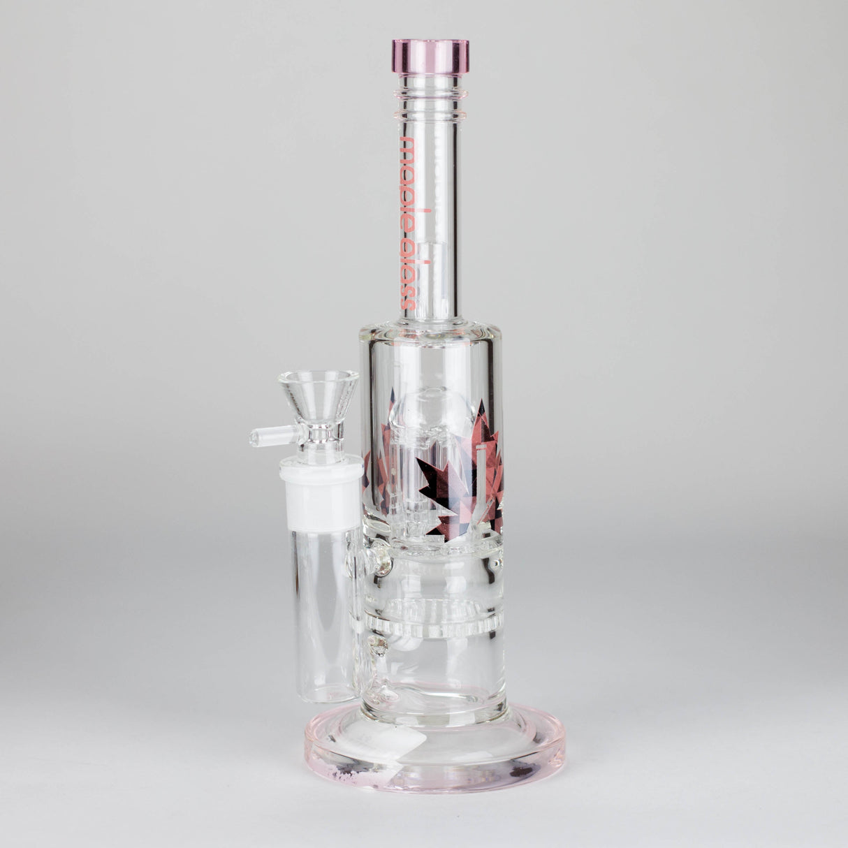 Maple Glass | 12" Honey Comb With Tree Percolator And Splash Guard Bong Glass Bong Maple Craft Inc Pink