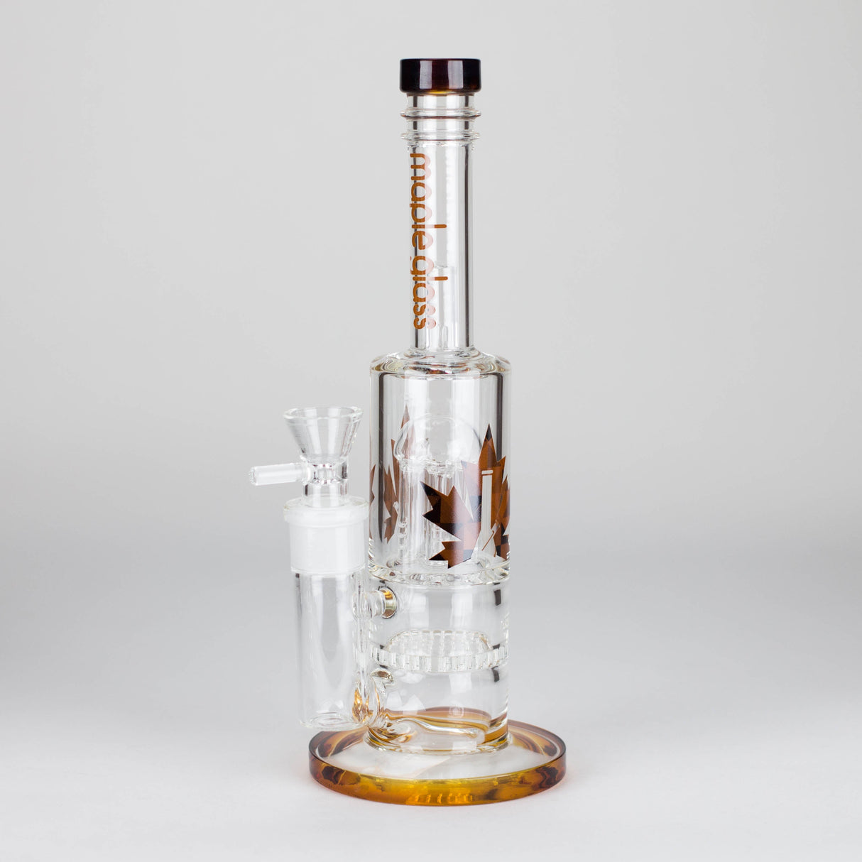 Maple Glass | 12" Honey Comb With Tree Percolator And Splash Guard Bong Glass Bong Maple Craft Inc Amber