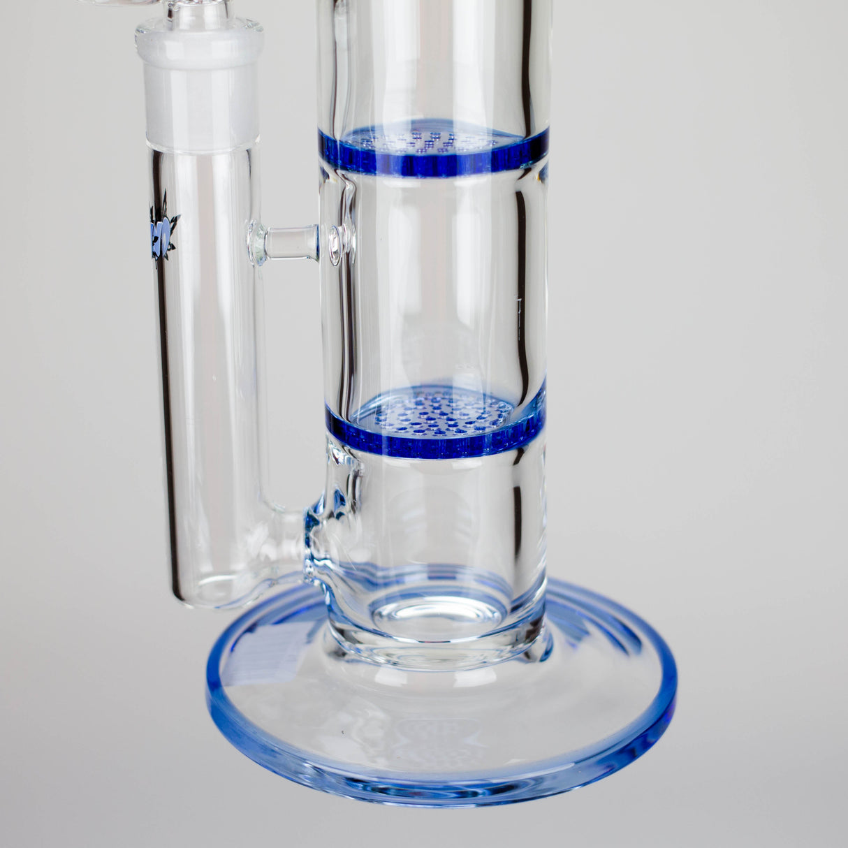 Ganjavibes | Honeycomb 14 Inches Two Disk Percolator Glass Bong By Irie Vibes Series Glass Bong Maple Craft Inc