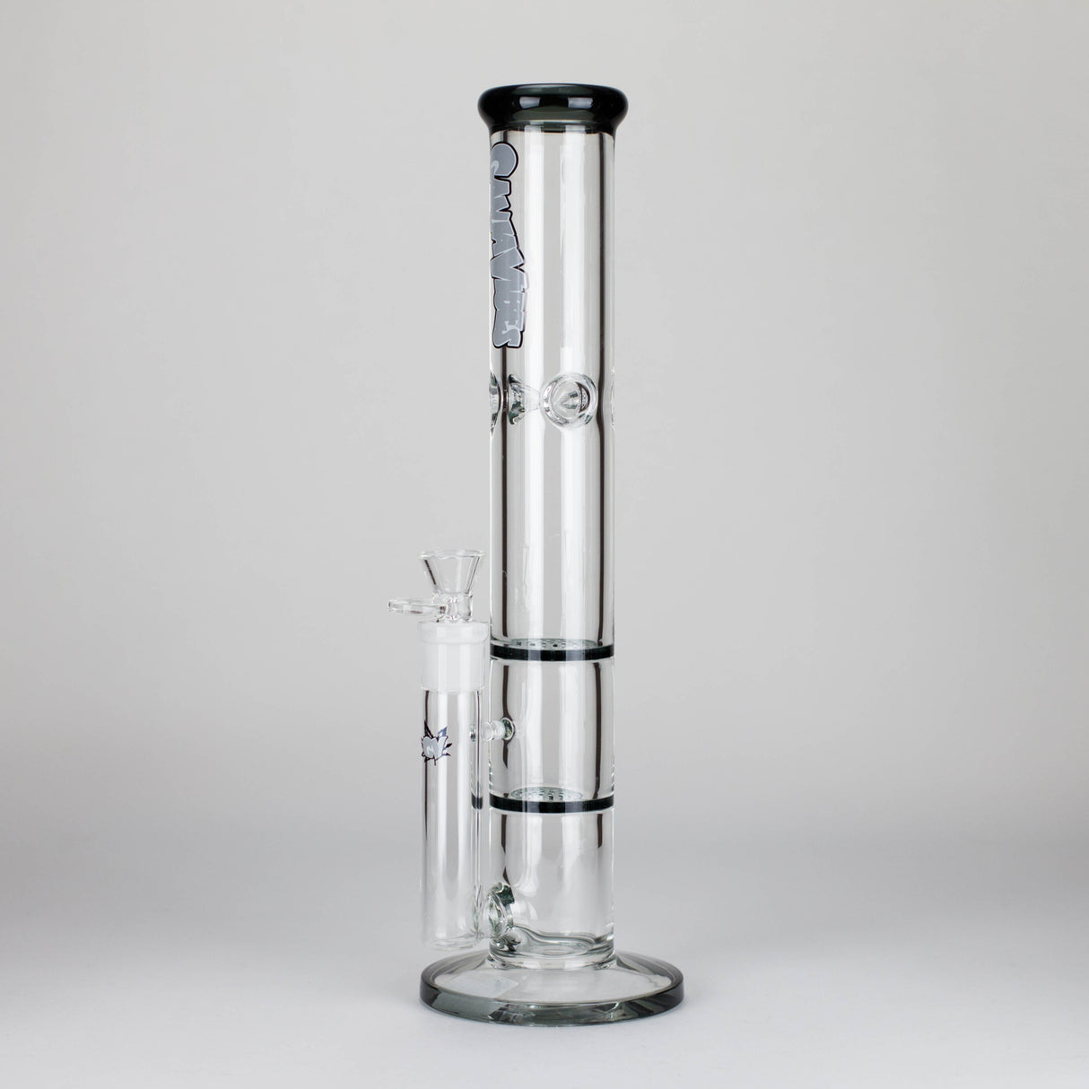 Ganjavibes | Honeycomb 14 Inches Two Disk Percolator Glass Bong By Irie Vibes Series Glass Bong Maple Craft Inc Grey
