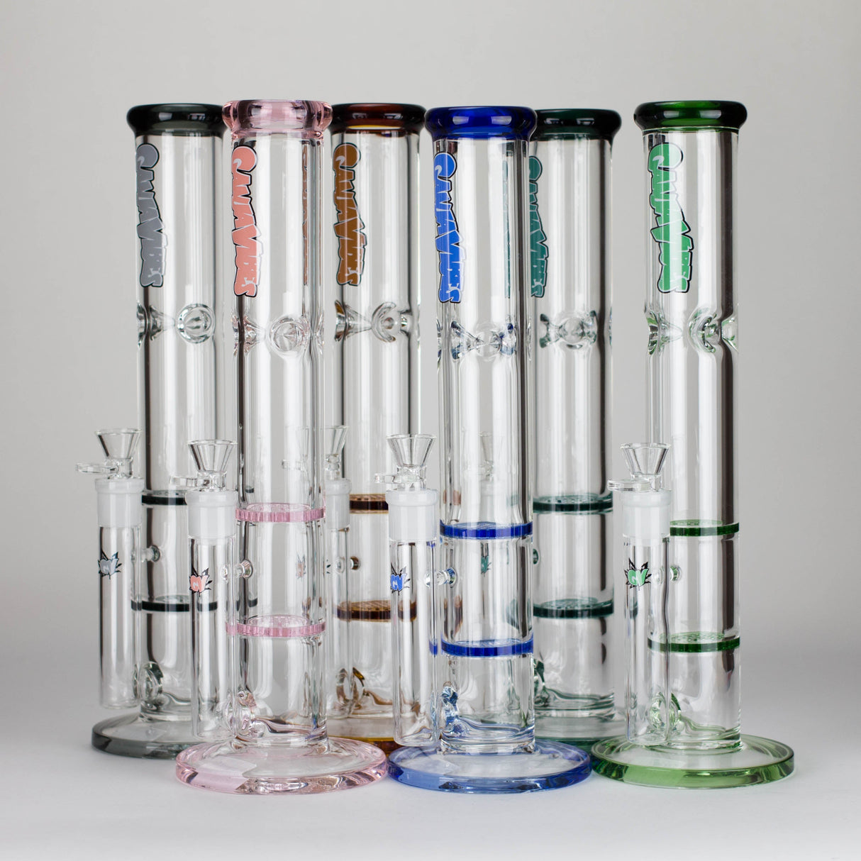Ganjavibes | Honeycomb 14 Inches Two Disk Percolator Glass Bong By Irie Vibes Series Glass Bong Maple Craft Inc