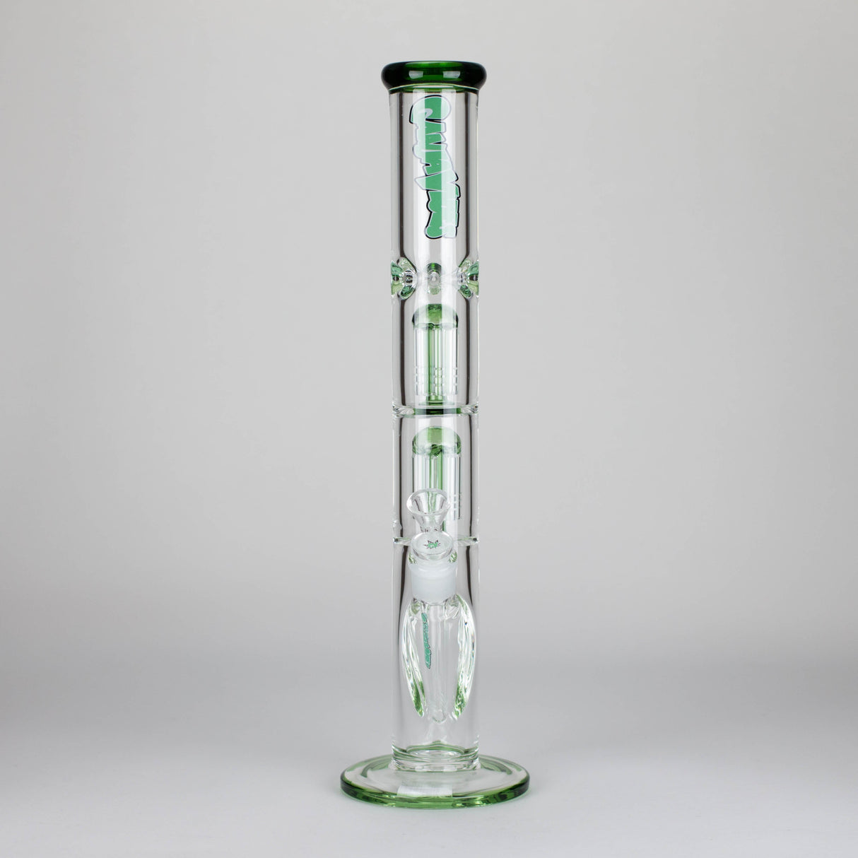 Ganjavibes | 17" Double Tree Percolator Glass Bong By Irie Vibes Glass Bong Maple Craft Inc
