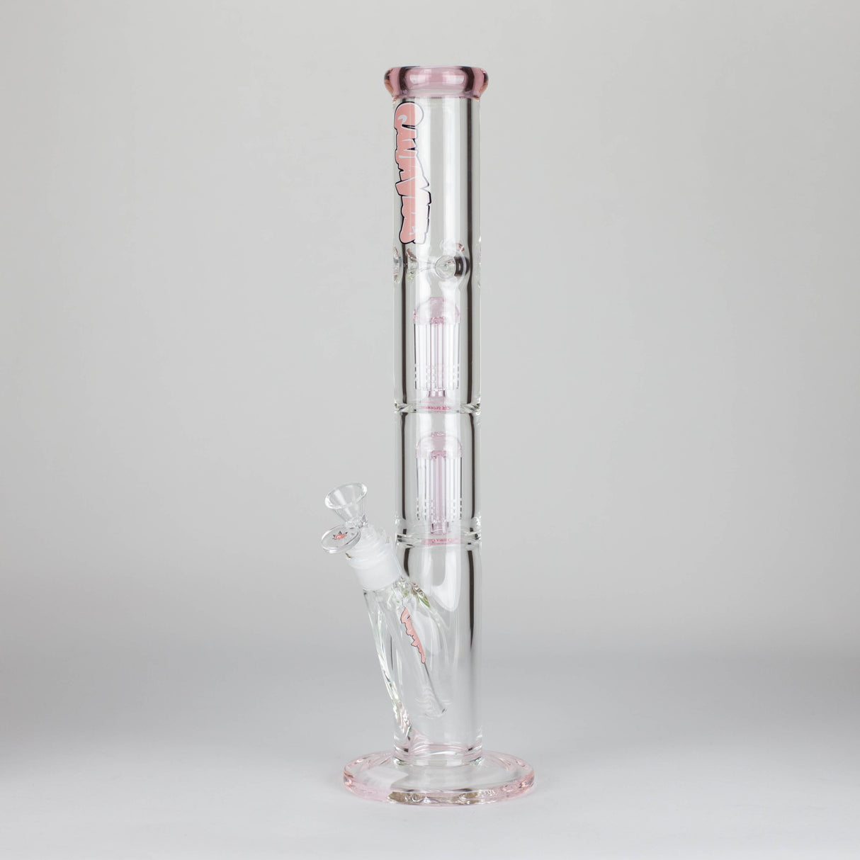 Ganjavibes | 17" Double Tree Percolator Glass Bong By Irie Vibes Glass Bong Maple Craft Inc Pink
