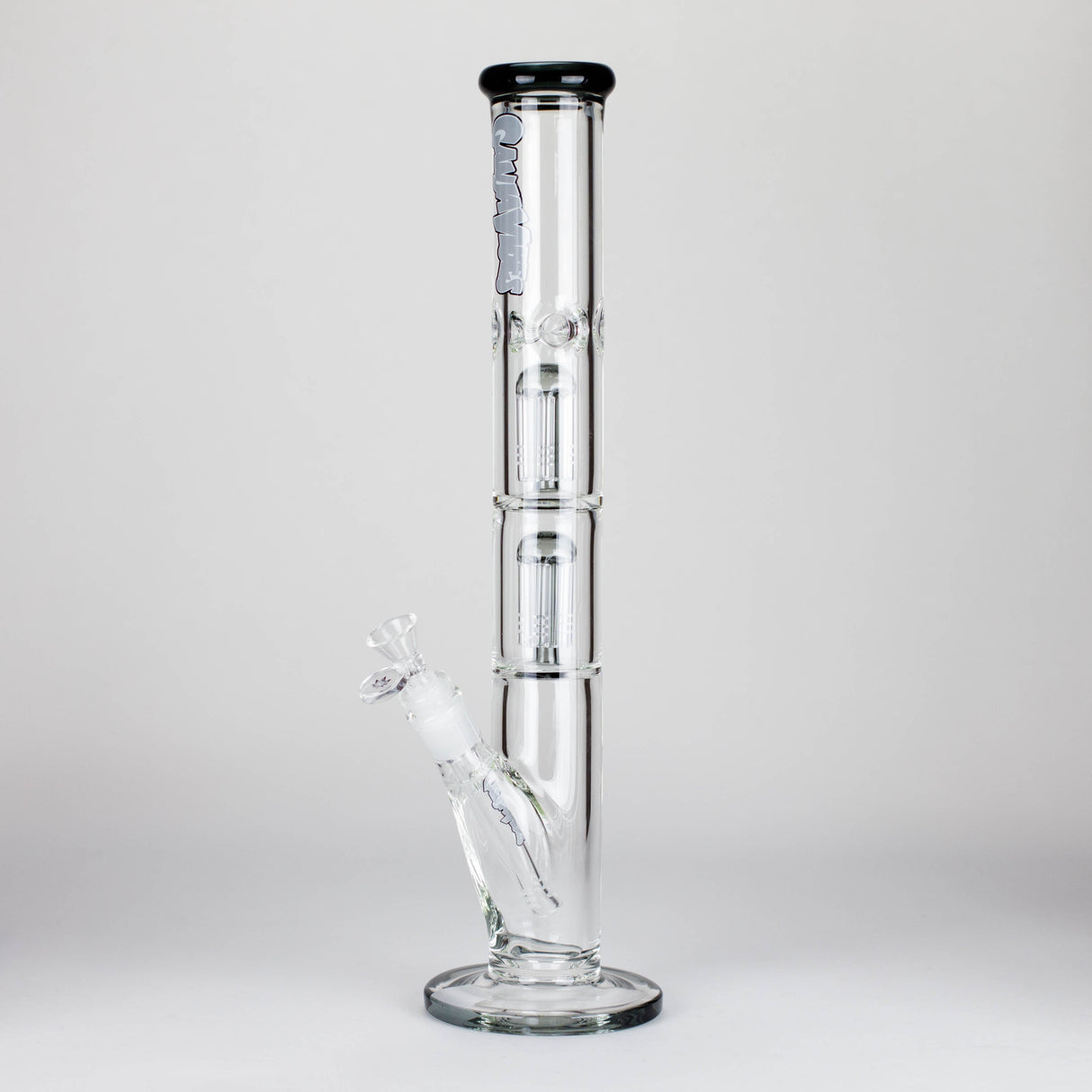 Ganjavibes | 17" Double Tree Percolator Glass Bong By Irie Vibes Glass Bong Maple Craft Inc Grey