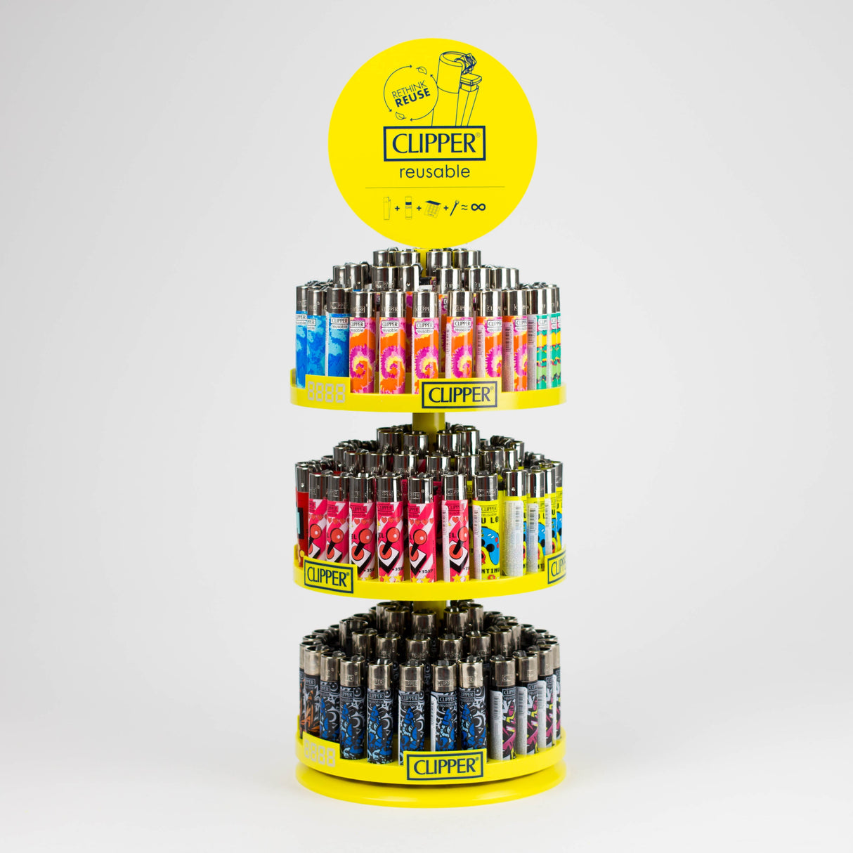 CLIPPER | CAROUSEL 3 DISPLAY LIGHTER Tray of 144 Lighter ONE