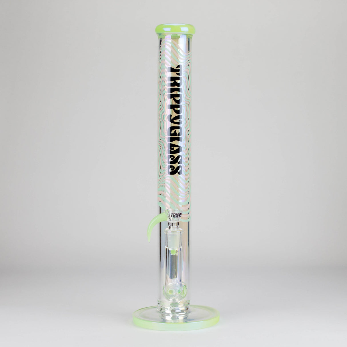 Trippy Glass | 17" Holographic Double Inline Straight Tube Glass Bong Glass Bong Small Biz Distributors