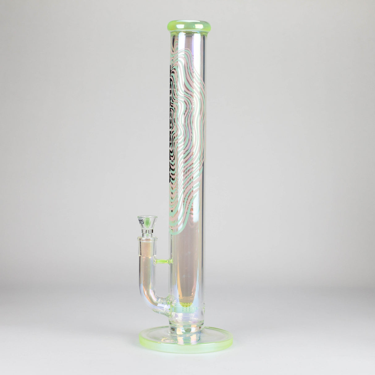 Trippy Glass | 17" Holographic Double Inline Straight Tube Glass Bong Glass Bong Small Biz Distributors