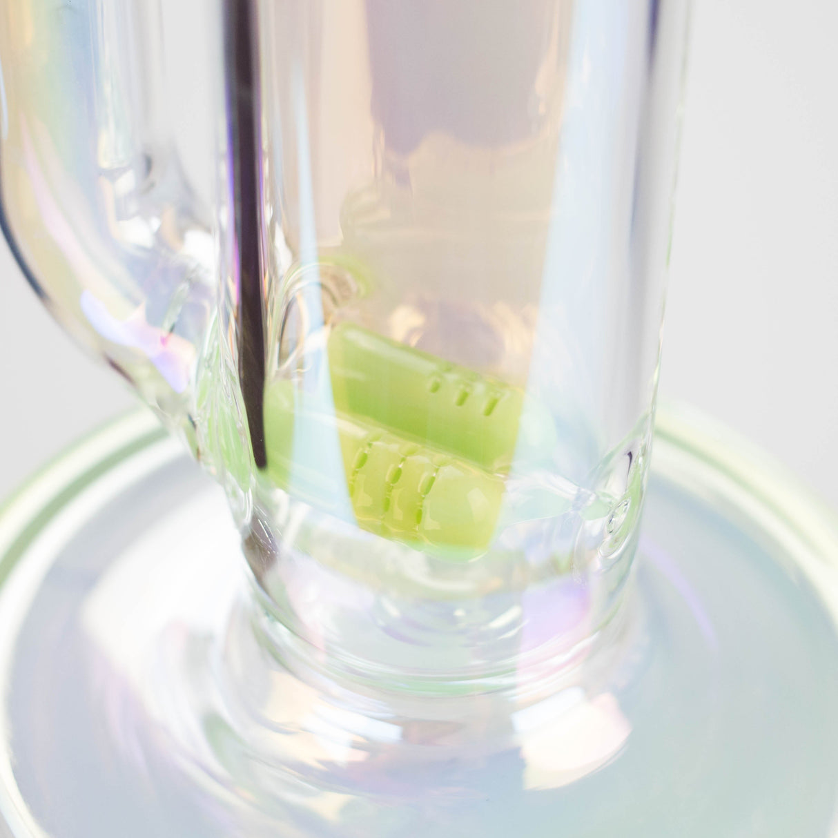 Trippy Glass | 17" Holographic Double Inline Straight Tube Glass Bong Glass Bong Small Biz Distributors