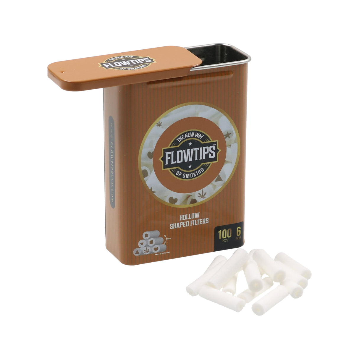 FLOWTIPS | 100 Shaped Filter Tips – Tin Display (12-Pack) Filter Tip Flow-Tips