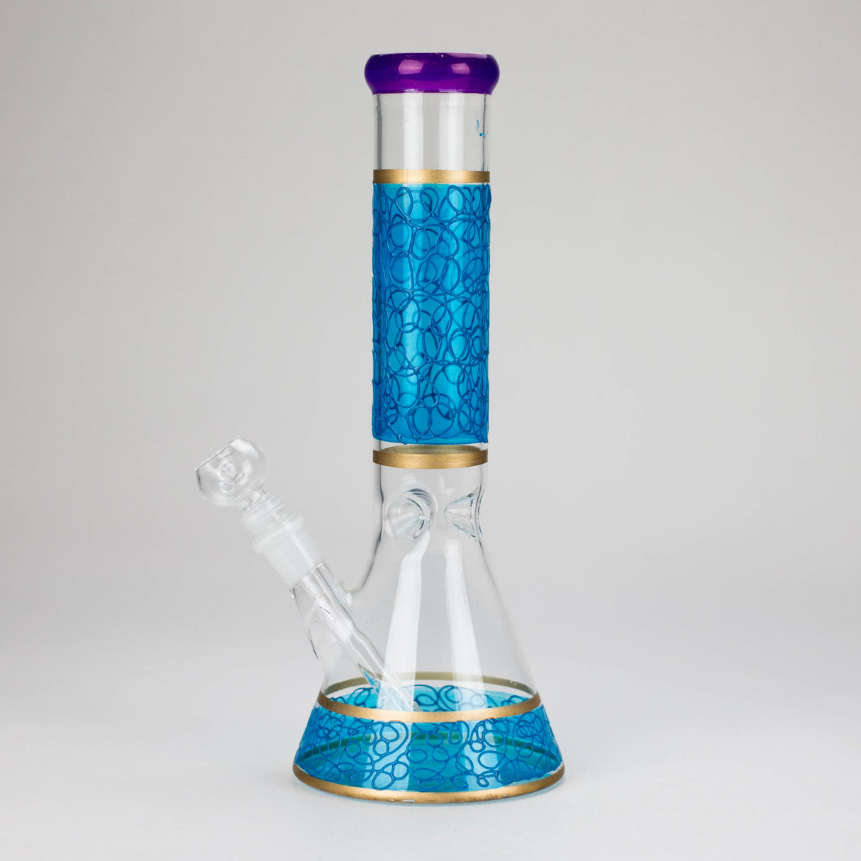 12" Printed beaker glass water bong-Assorted Glass Bong Bongzie Smokes