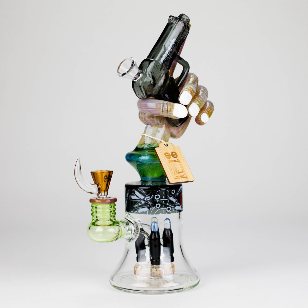 Cheech | 12.5" Pistalado Bong CHE-356 Glass Bong Smoking Cat Distribution