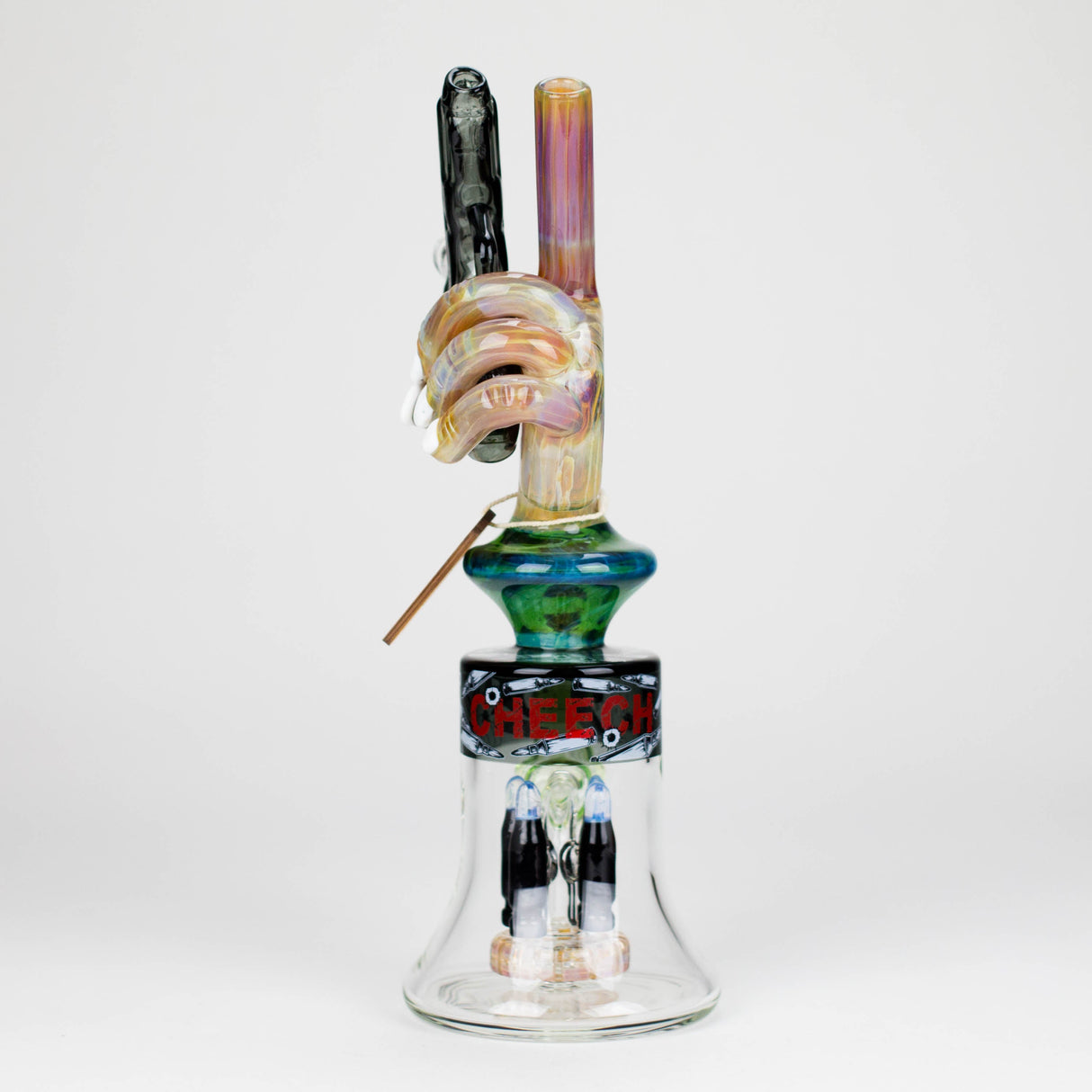 Cheech | 12.5" Pistalado Bong CHE-356 Glass Bong Smoking Cat Distribution
