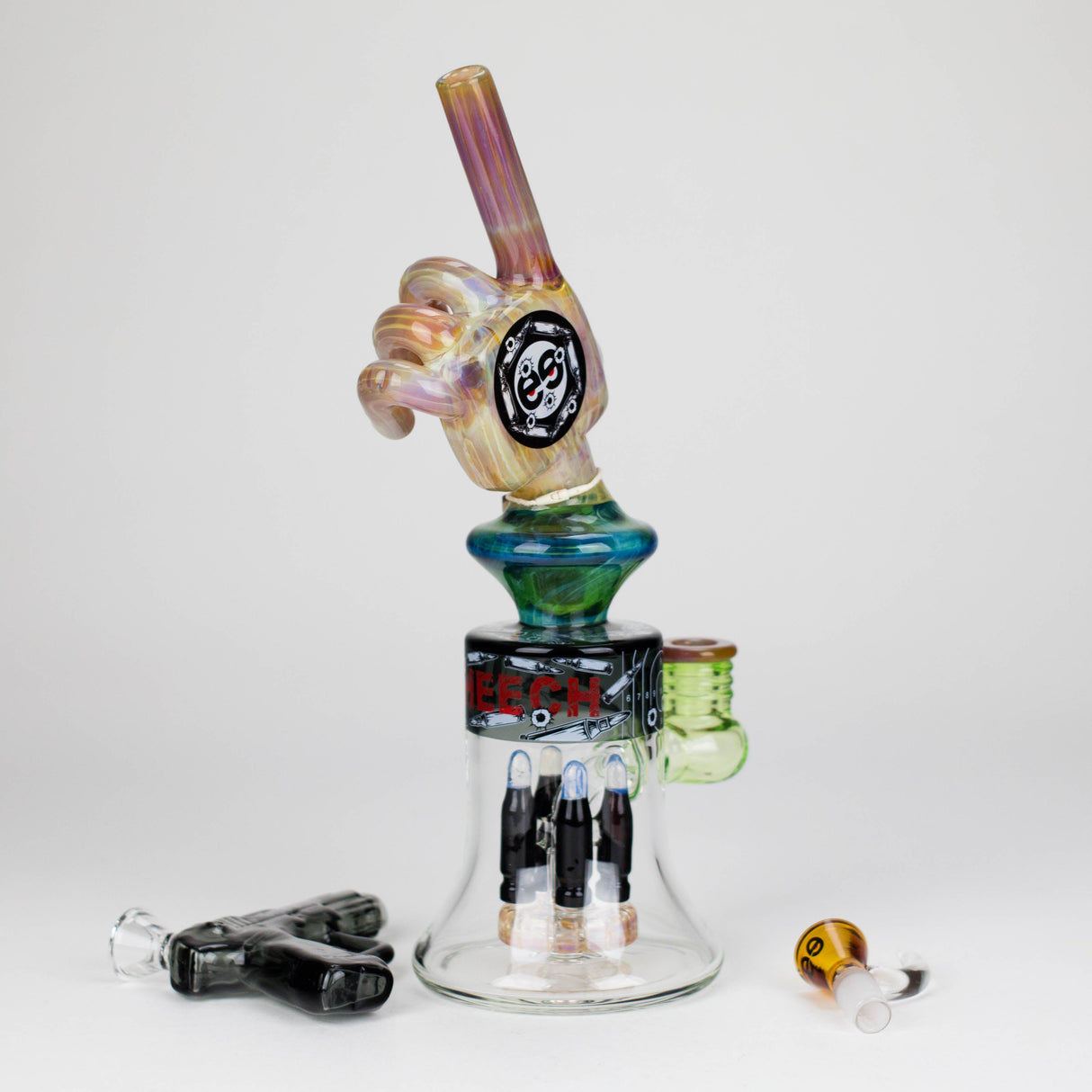 Cheech | 12.5" Pistalado Bong CHE-356 Glass Bong Smoking Cat Distribution