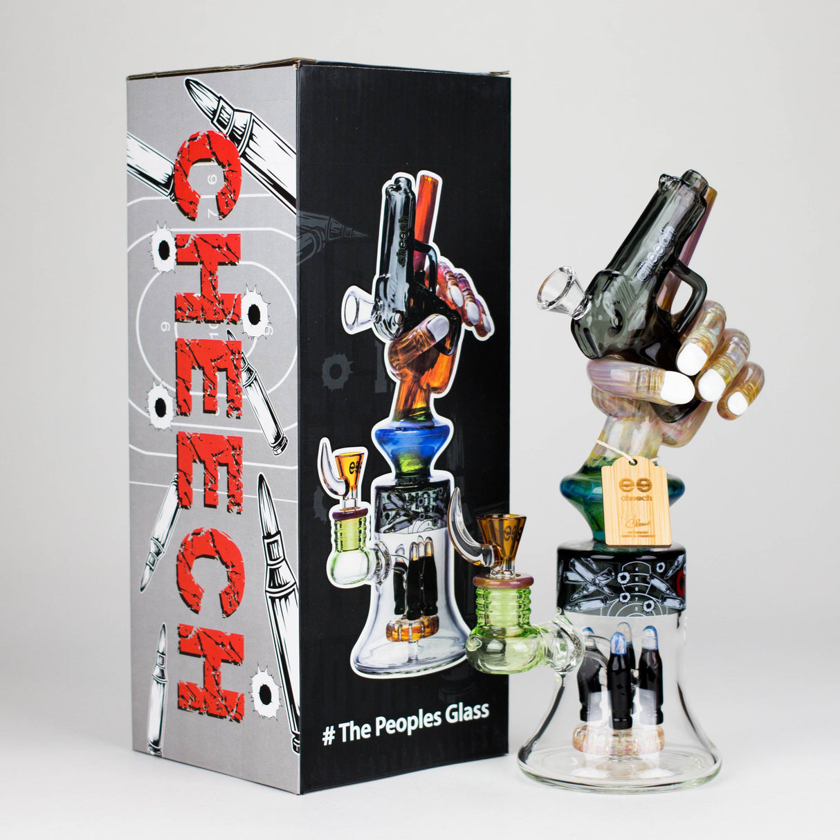 Cheech | 12.5" Pistalado Bong CHE-356 Glass Bong Smoking Cat Distribution