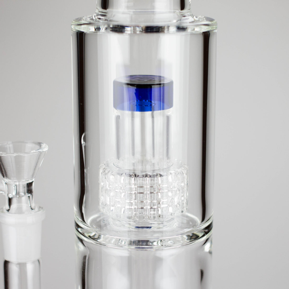 15" Color accented glass water bong with Double Perc Glass Bong 777 Smoke