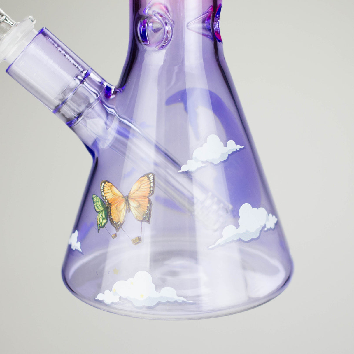 Z10" Glass Bong With The Butterfly Design Glass Bong 777 Smoke