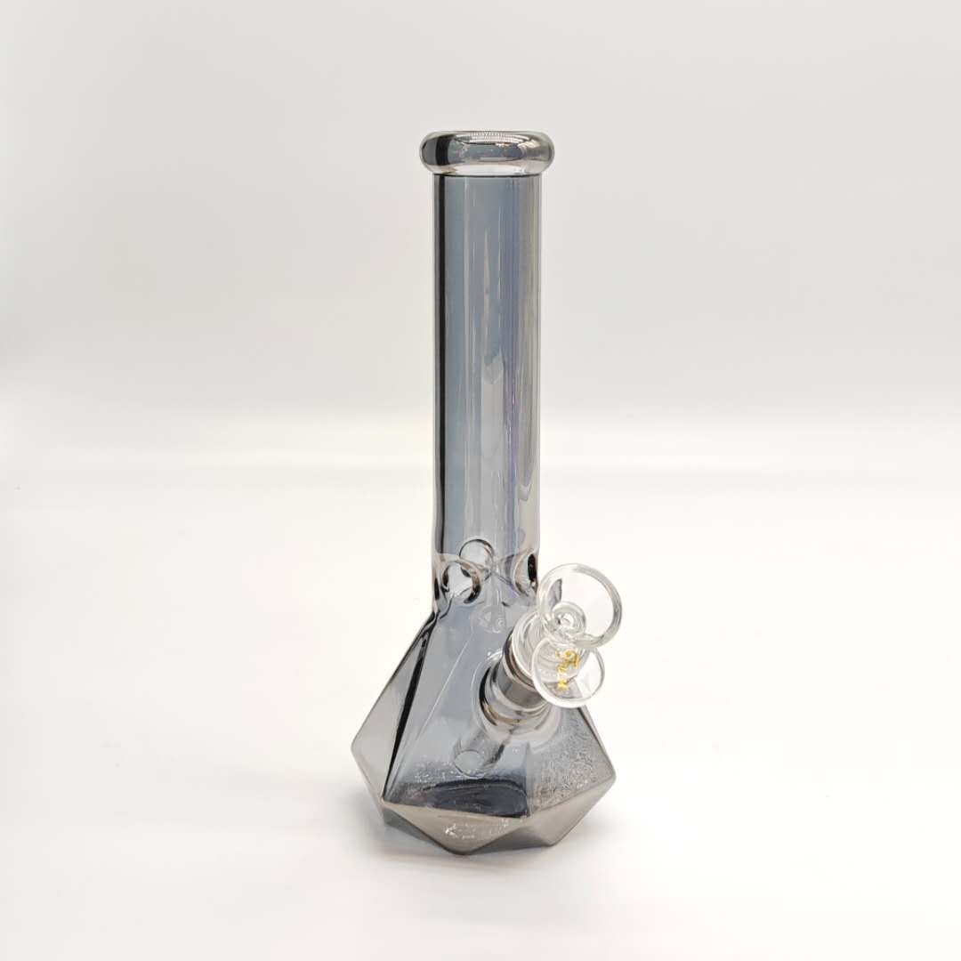 10" 4mm Electroplated Hexagon Base Glass Bong-Assorted Color Glass Bong Fortune Teal