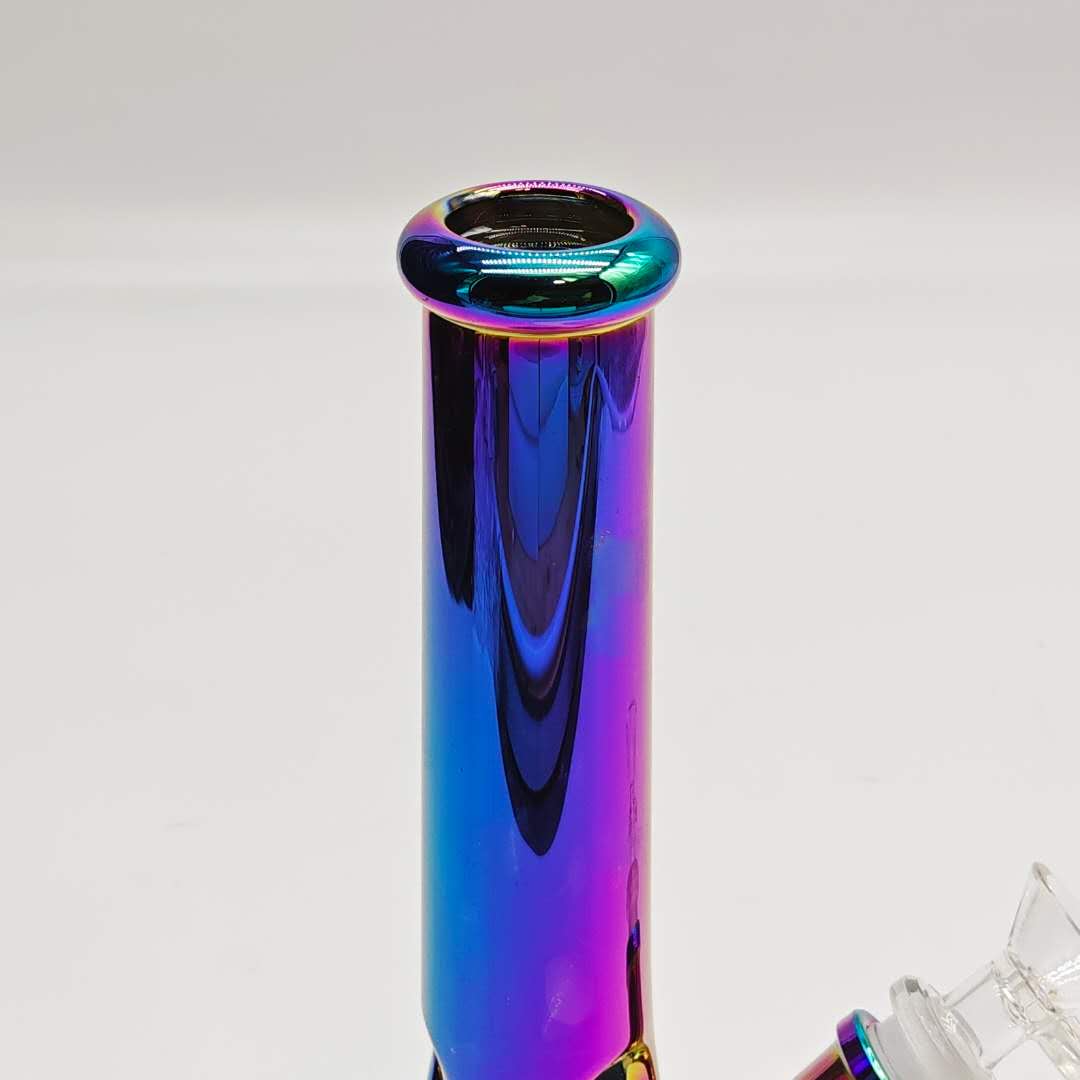 10" 4mm Electroplated Hexagon Base Glass Bong-Assorted Color Glass Bong Fortune