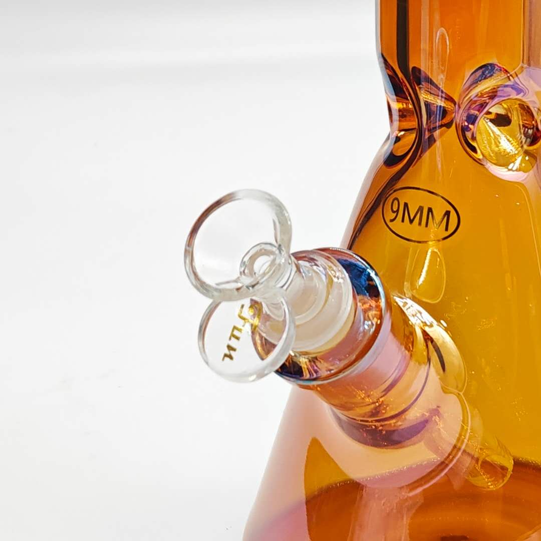 14“ 9mm Electroplated Beaker Bong-Assorted Color Glass Bong Fortune