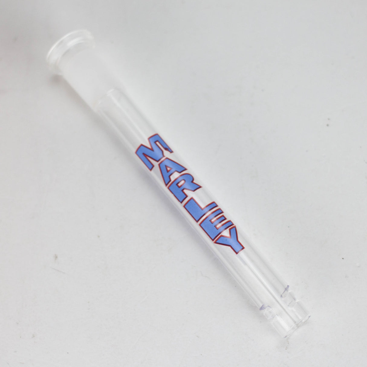 Marley Glass | Colored Logo Downstems with Diffusion Cuts – 3", 4", 5" Downstem · Bowlstem Smoking Cat Distribution 5" Blue