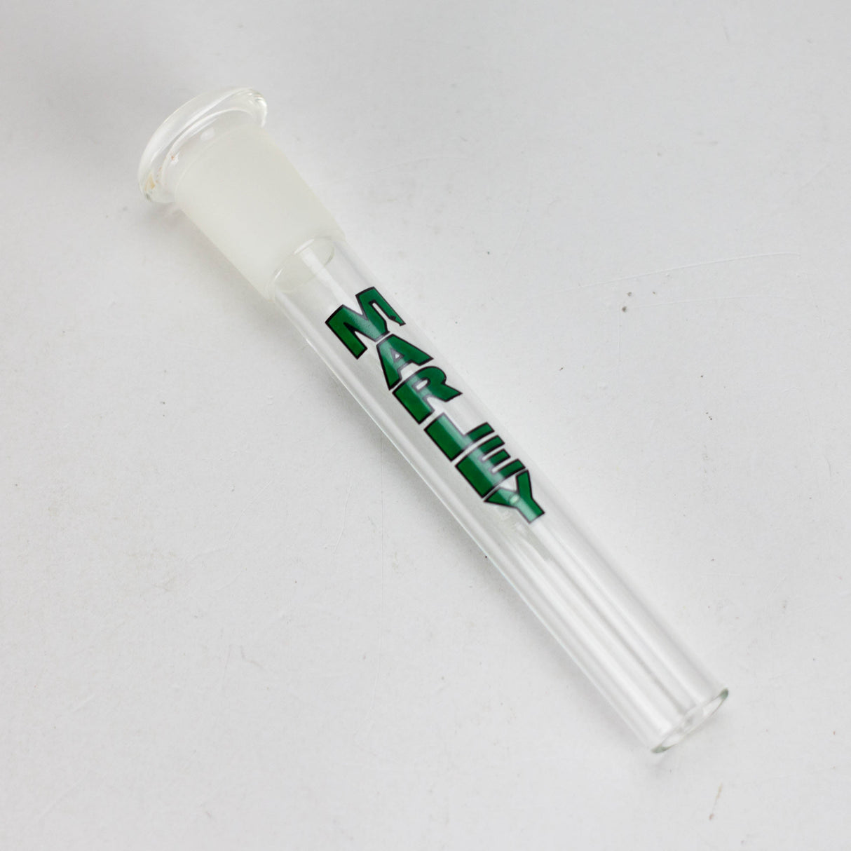 Marley Glass | 4-Inch Downstem with Colored Logo – No Cuts Downstem · Bowlstem Smoking Cat Distribution Green