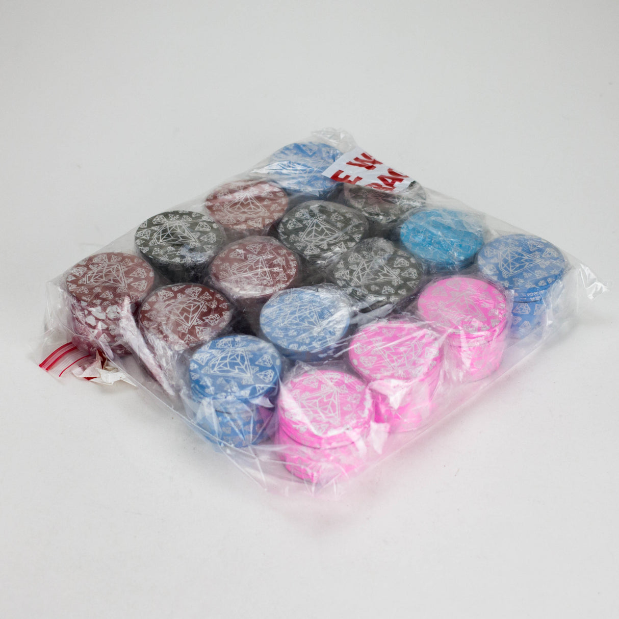 58mm Diamond Star 4-Part Aluminum Herb Grinder – 16pcs Bulk Pack Regular Grinder Bongzie Smokes