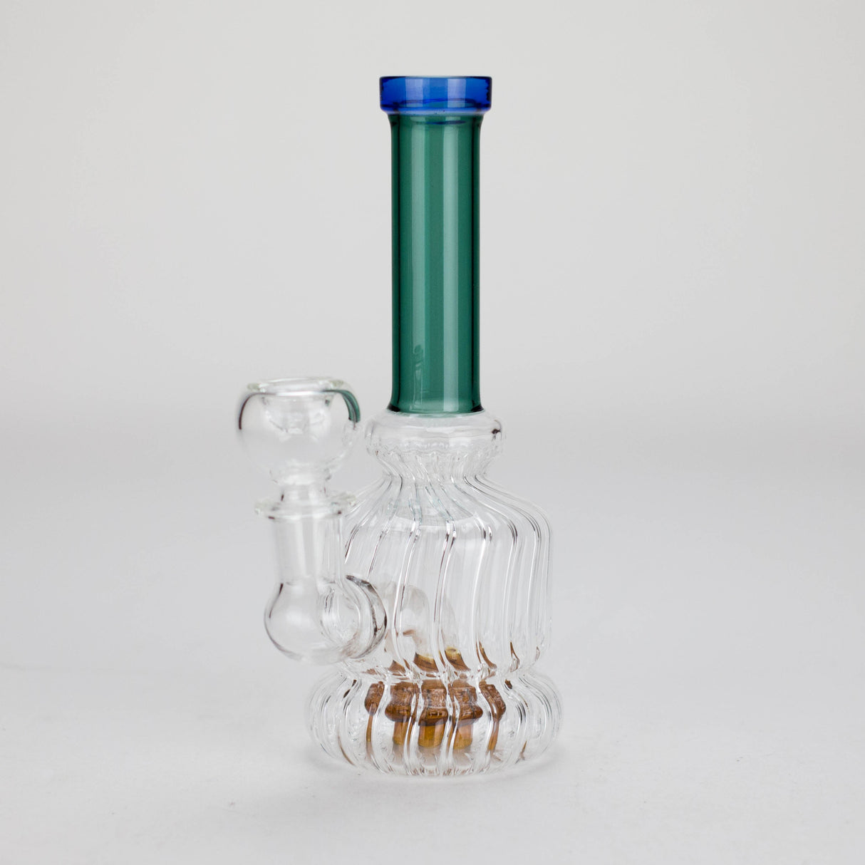 6" Stemless Glass Bong with Water Diffuser – 14mm Bowl Joint Glass Bong Bongzie Smokes Green