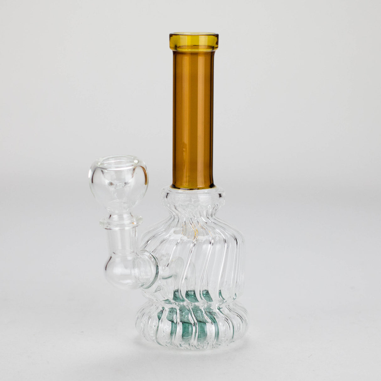 6" Stemless Glass Bong with Water Diffuser – 14mm Bowl Joint Glass Bong Bongzie Smokes Yellow
