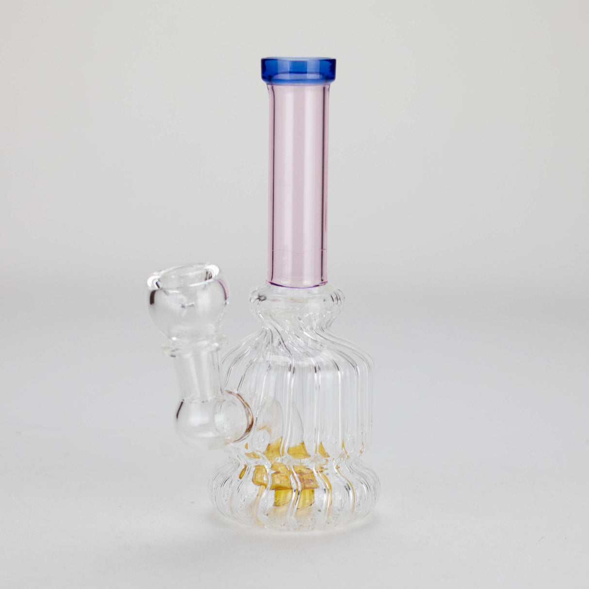 6" Stemless Glass Bong with Water Diffuser – 14mm Bowl Joint Glass Bong Bongzie Smokes Pink