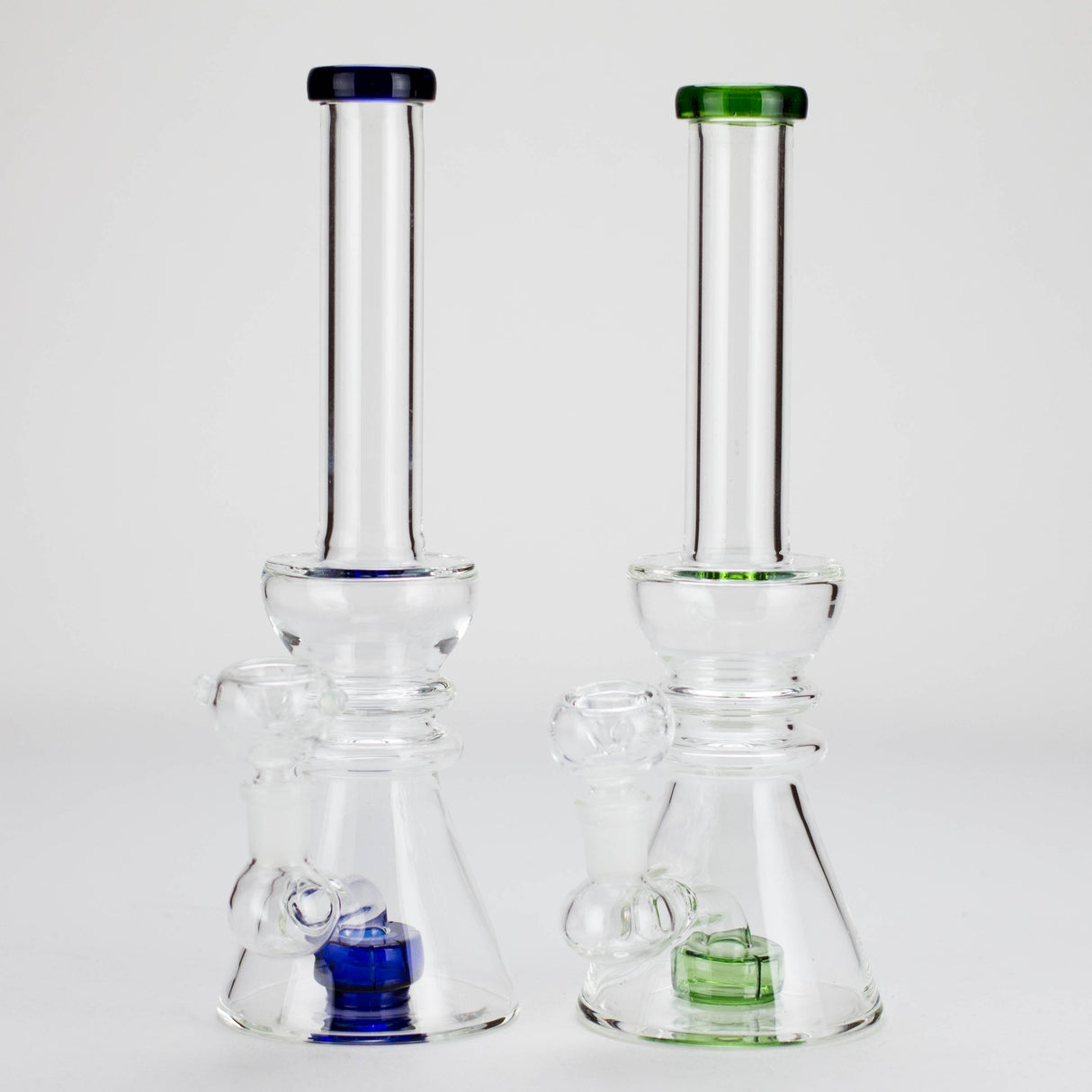 11" Stemless Glass Bong with Diffuser – 14mm Bowl Joint Glass Bong Bongzie Smokes