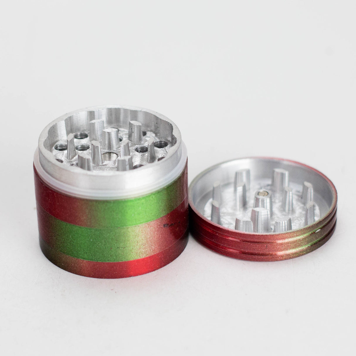 53mm Dual-Tone 4-Part Aluminum Herb Grinder – 20pcs Bulk Pack Regular Grinder Bongzie Smokes