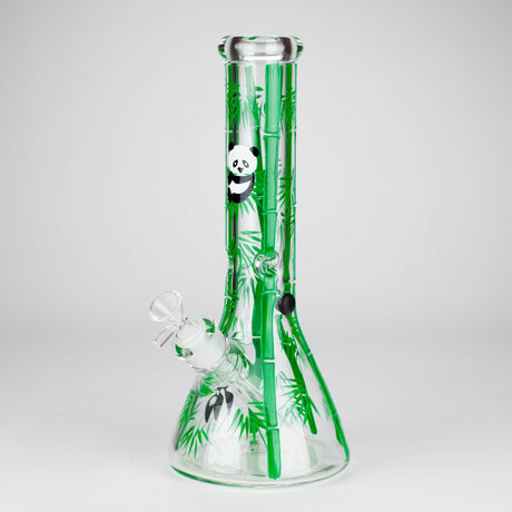 12" Panda & Bamboo Beaker Glass Bong – 7mm Thick with Ice Pinch Glass Bong RMG WHOLESALE