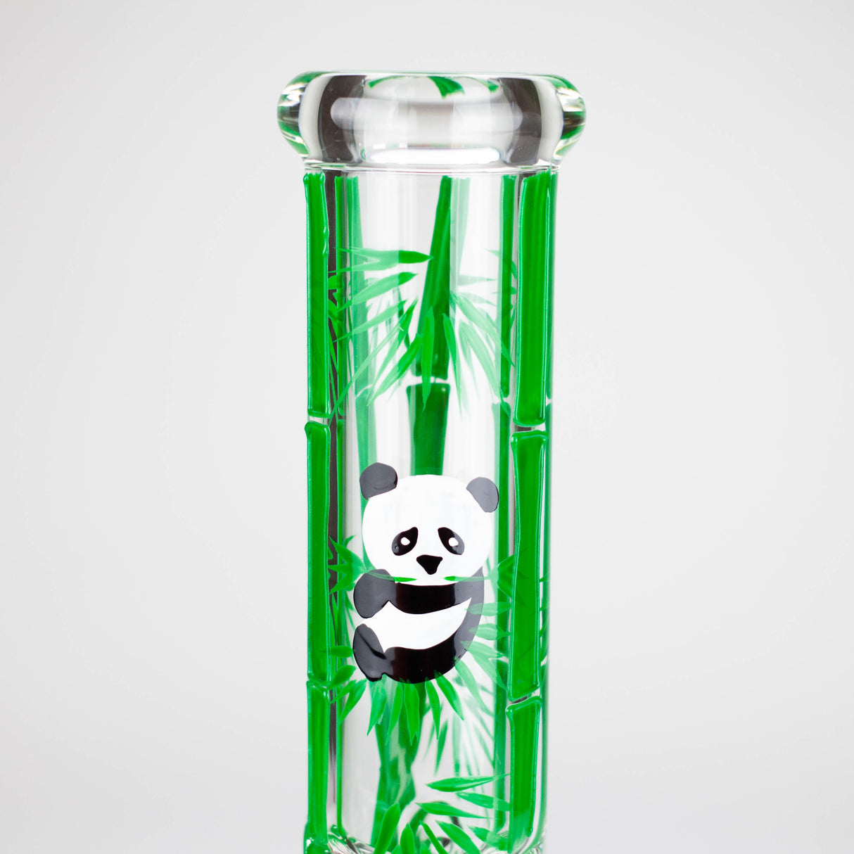 12" Panda & Bamboo Beaker Glass Bong – 7mm Thick with Ice Pinch Glass Bong RMG WHOLESALE