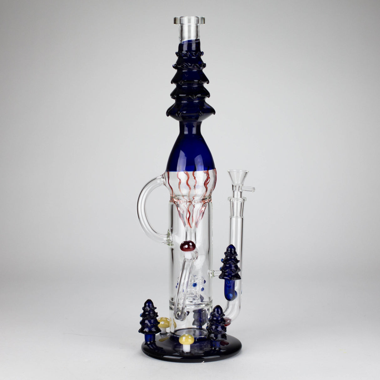 17" Enchanted Forest Glass Bong – Stemless Recycler with 14mm Bowl Joint Glass Bong RMG WHOLESALE