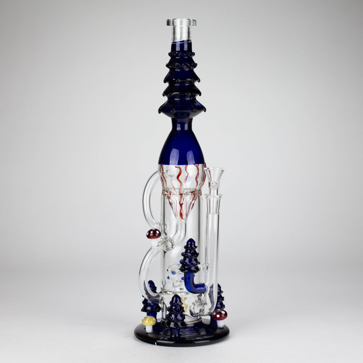 17" Enchanted Forest Glass Bong – Stemless Recycler with 14mm Bowl Joint Glass Bong RMG WHOLESALE