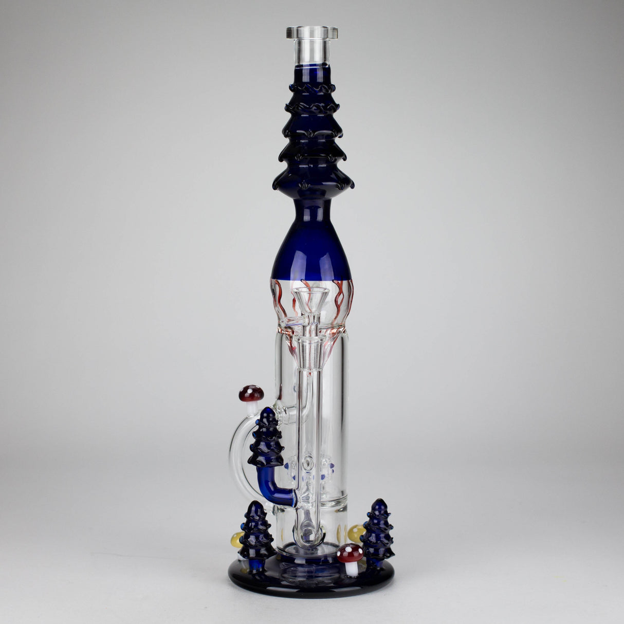 17" Enchanted Forest Glass Bong – Stemless Recycler with 14mm Bowl Joint Glass Bong RMG WHOLESALE
