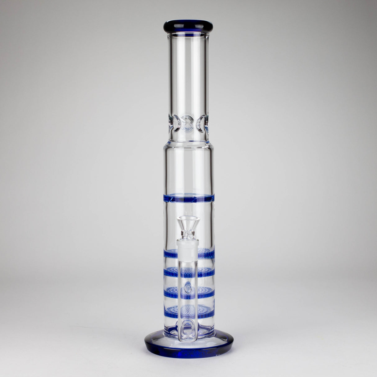 17" Blue Honeycomb Cycler Glass Bong – 4 Honeycomb Diffusers Glass Bong RMG WHOLESALE