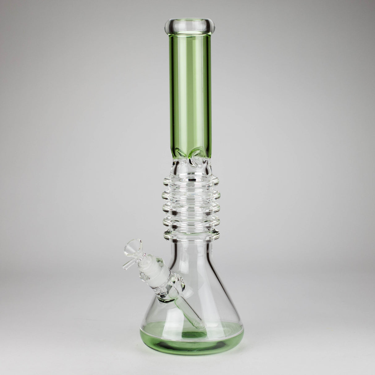 17" Ring Style Beaker Glass Bong – Spiral Neck | Ice Catcher | 14mm Bowl Joint Glass Bong RMG WHOLESALE Green