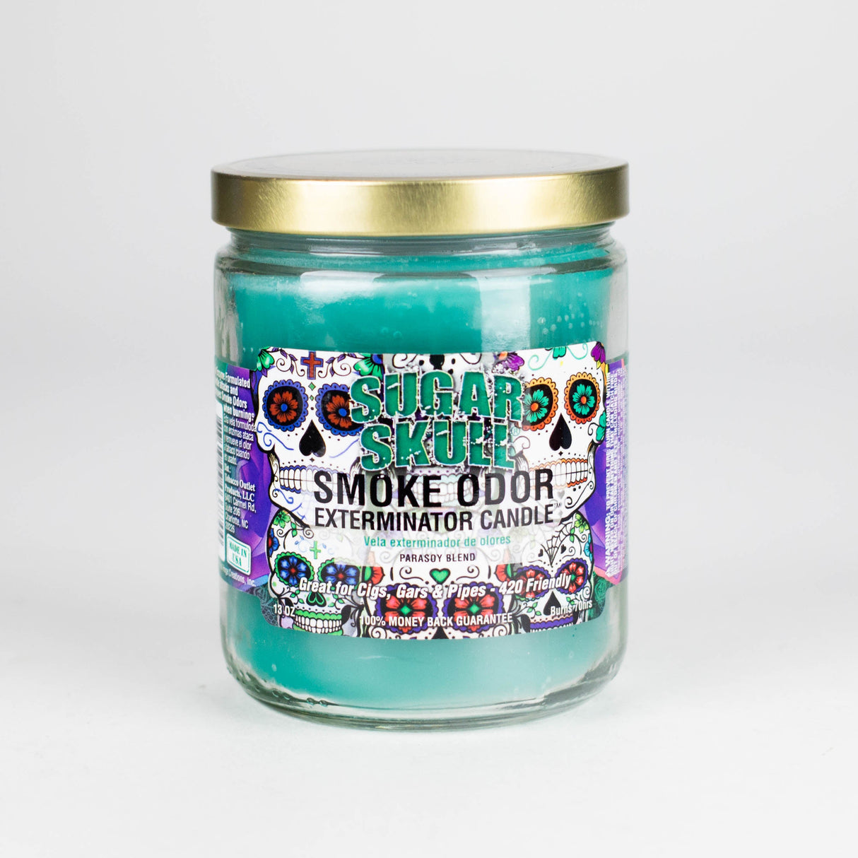 Smoke Odor | Candles Odor Eliminator 13oz Candle Smoking Cat Distribution Sugar Skull