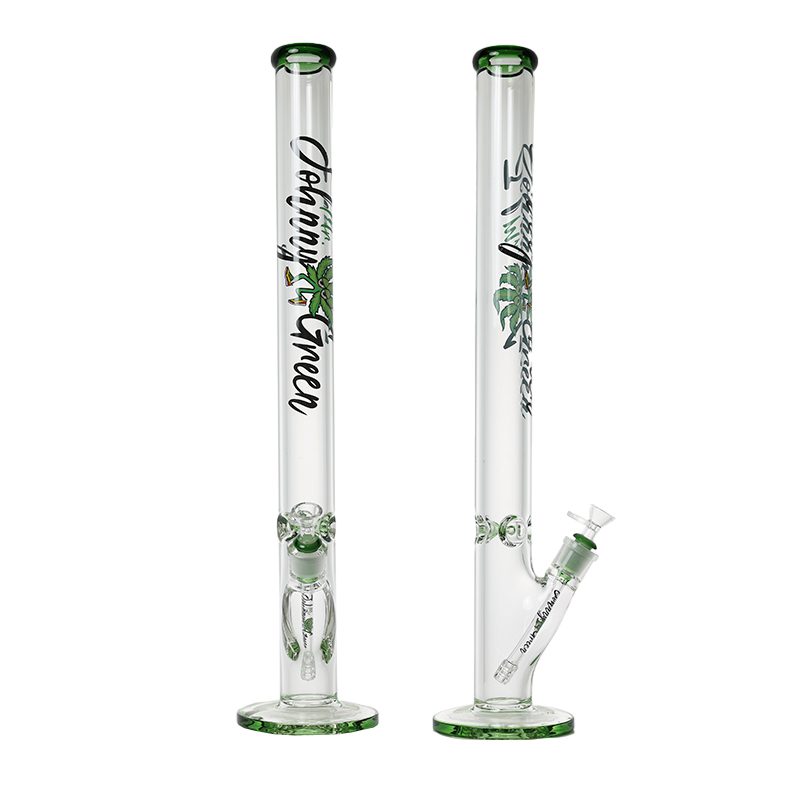 Johnny Green | 24″ 9mm Straight Tube with Grid Percolator Slide – Green (MJG-015) Glass Bong Canadian Distributor