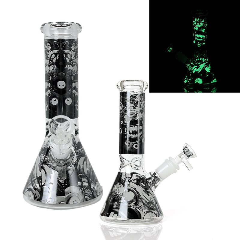 8″Glow In The Dark Glass bong – Assorted (CDGlOW-001-15)-Box of 15 Glass Bong Canadian Distributor