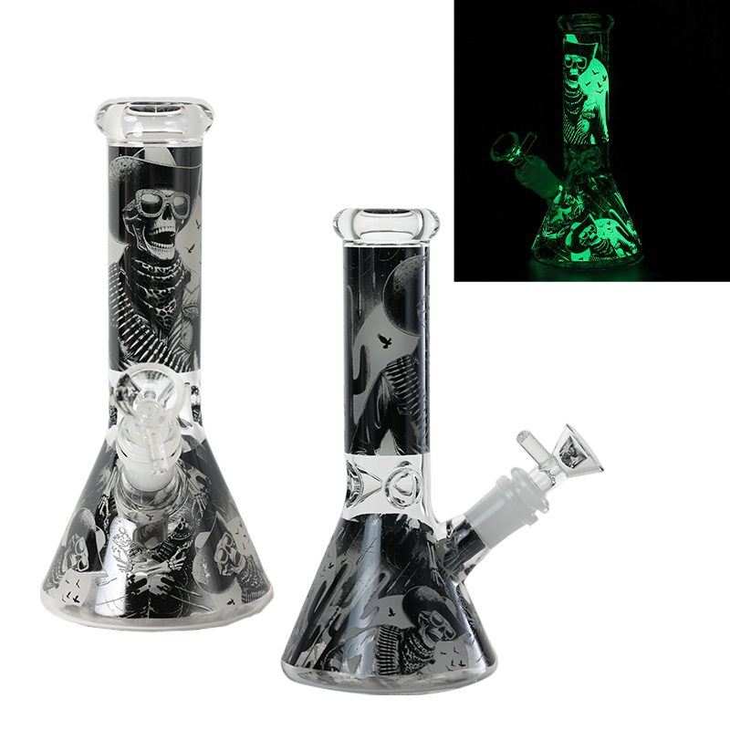 8″Glow In The Dark Glass bong – Assorted (CDGlOW-001-15)-Box of 15 Glass Bong Canadian Distributor