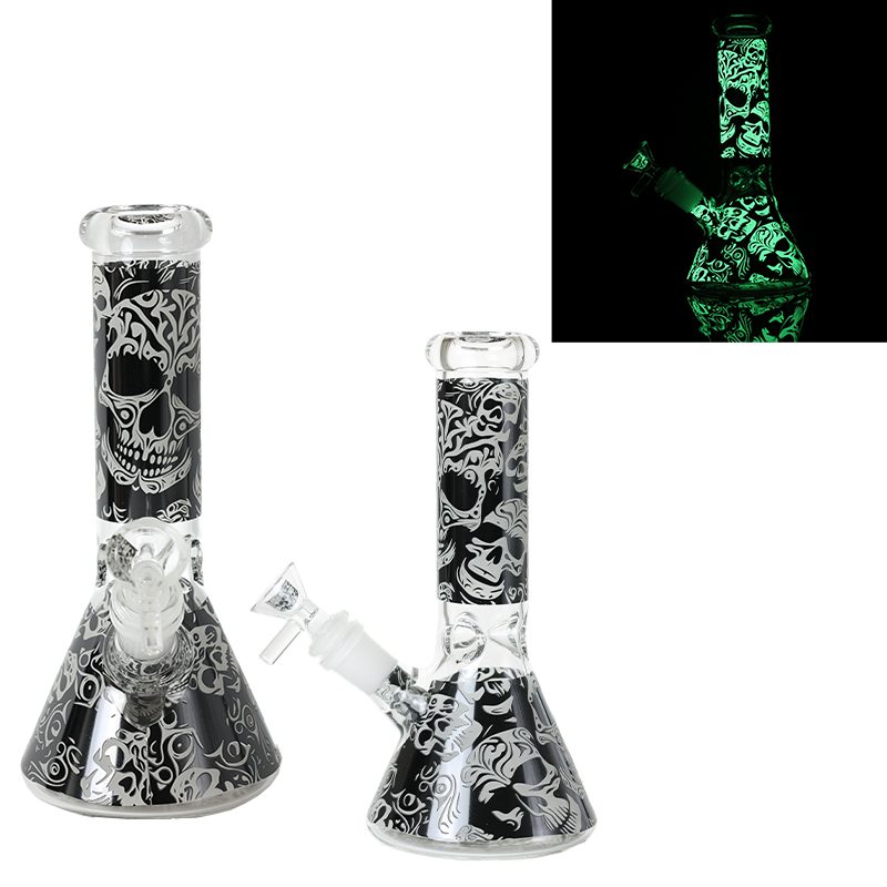 8″Glow In The Dark Glass bong – Assorted (CDGlOW-001-15)-Box of 15 Glass Bong Canadian Distributor