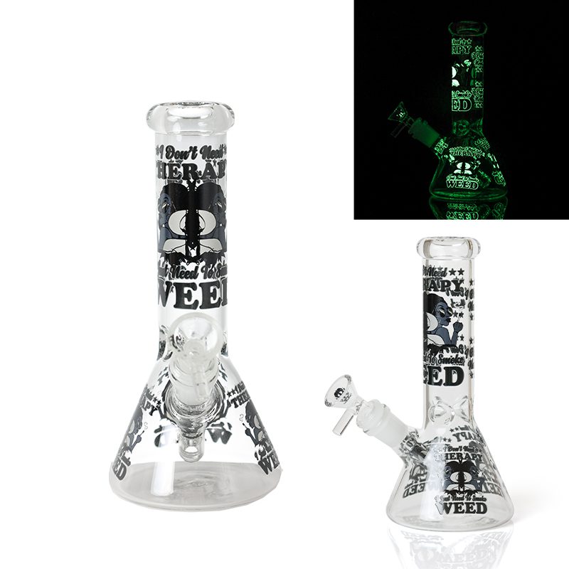8″Glow In The Dark Glass bong – Assorted (CDGlOW-001-15)-Box of 15 Glass Bong Canadian Distributor
